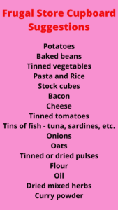 list of extremely frugal food items