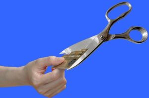 scissors cutting a credit card