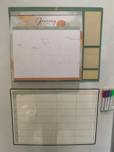 getting organised - calendar stuck on a fridge