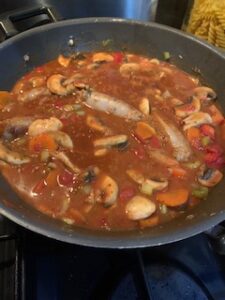sausage casserole in a pan
