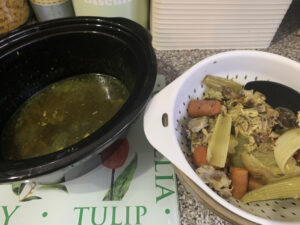 slow cooker pot of stock my frugal life