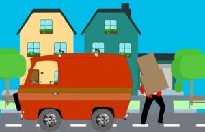 Cartoon of a removal van