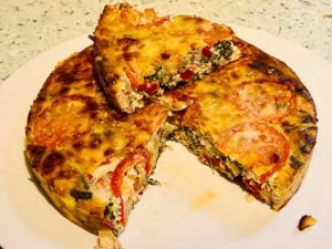 Vegetable frittata, keto diet on a budget