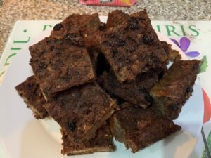 Chocolate bread cake cut into squares