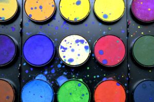 some pots of paint