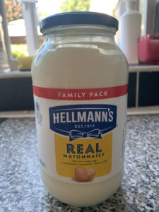Mayonnaise in a glass jar