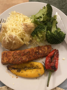 A salmon dinner