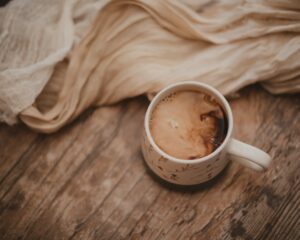 Cup of frothy coffee