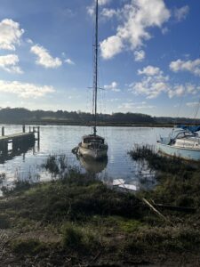 A small boat on a river