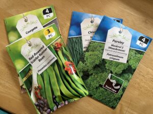 Packets of seeds