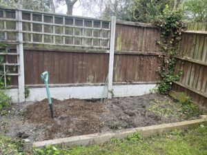 Small vegetable patch, dug over