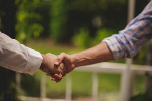 Two men shaking hands