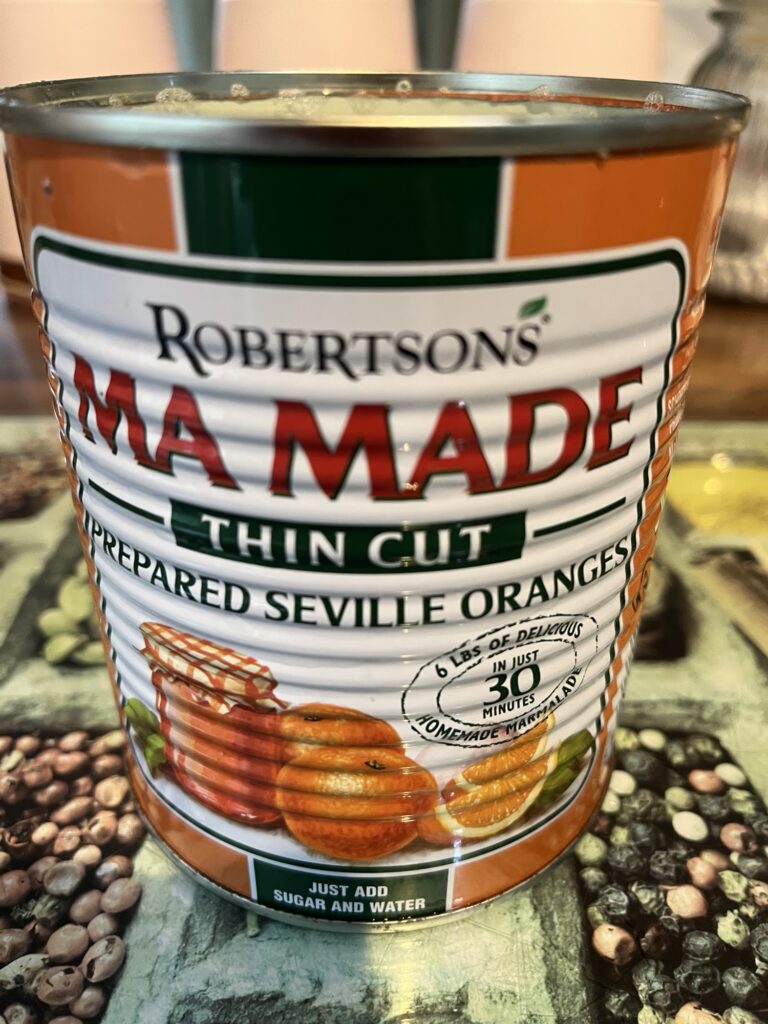 A large can of Ma Made marmalade preparation