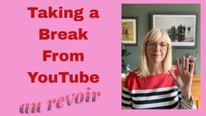 A woman waving with the title Taking a break from YouTube