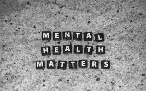 A sign saying mental health matters